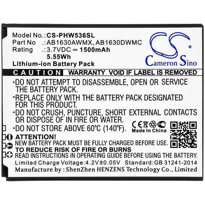 Replacement Battery for Philips Xenium W536 – Mobile, SmartPhone – 1500mAh / 3.7V - image 3