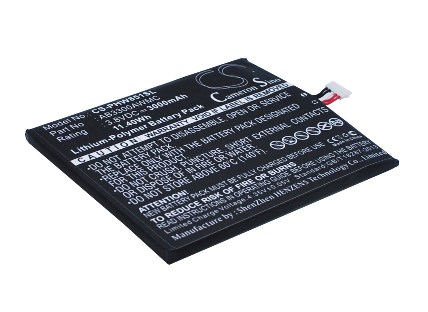 Replacement Battery for Philips  W8510 – Mobile, SmartPhone – 3000mAh / 11.40Wh / 3.8V