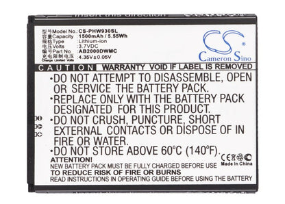 Replacement Battery for Philips Xenium W8578 – Mobile, SmartPhone – 1500mAh / 3.7V - image 5