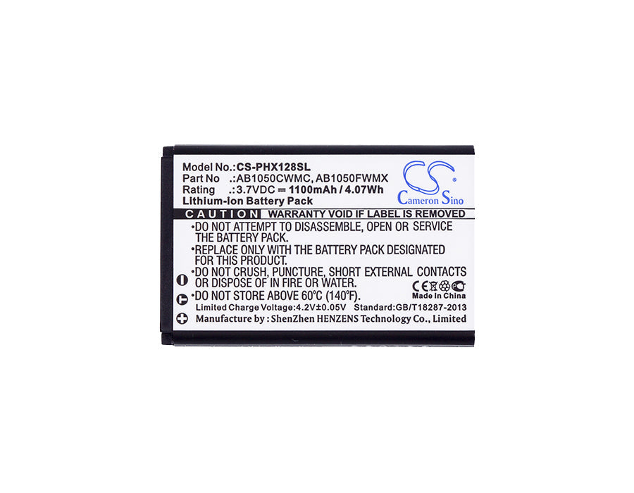 Replacement Battery for Philips  Xenium 128 – Mobile, SmartPhone – 1100mAh / 4.07Wh / 3.7V