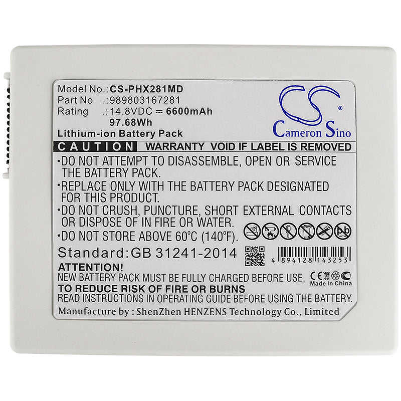 Replacement Battery for Philips HeartStart XL+ – Medical – 6600mAh / 14.8V - image 3