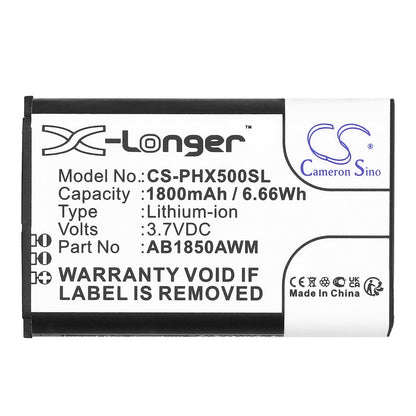 Replacement Battery for Philips  AB1720AWM – Mobile, SmartPhone – 1800mAh / 6.66Wh / 3.7V