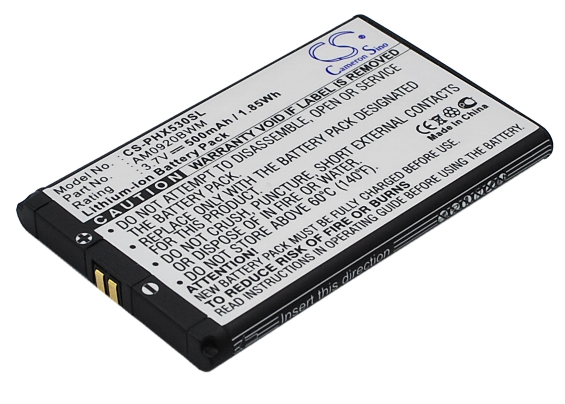 Replacement Battery for Philips Xenium X530 – Mobile, SmartPhone – 500mAh / 3.7V - image 1