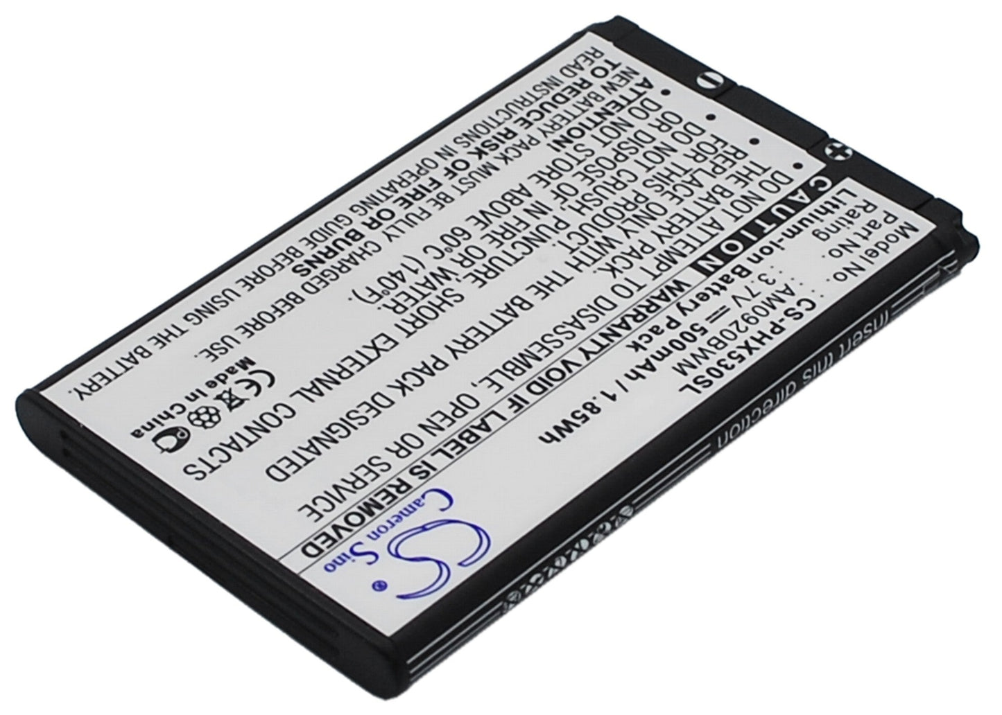 Replacement Battery for Philips  9@9Q – Mobile, SmartPhone – 500mAh / 1.85Wh / 3.7V