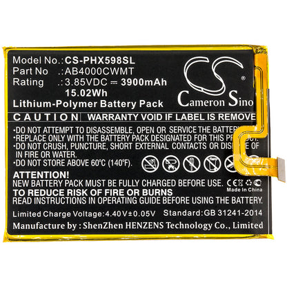 Replacement Battery for Philips  CTS598 – Mobile, SmartPhone – 3900mAh / 15.02Wh / 3.85V