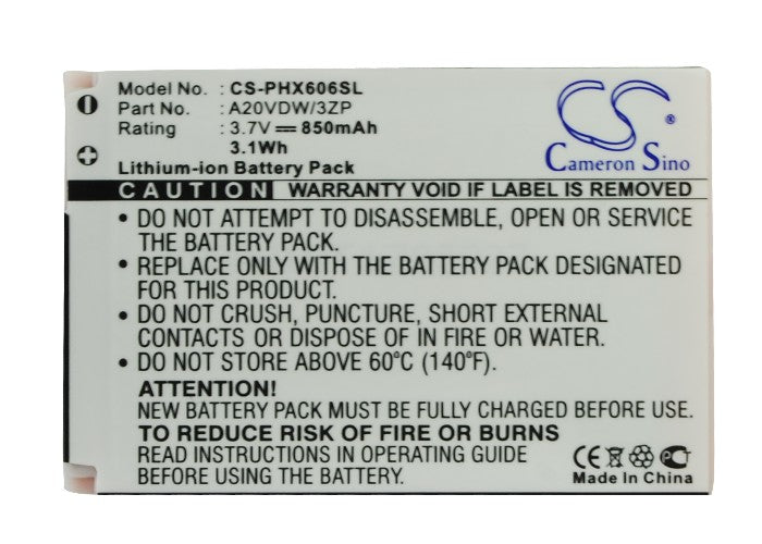 Replacement Battery for Philips  Xenium X606 – Mobile, SmartPhone – 850mAh / 3.7V