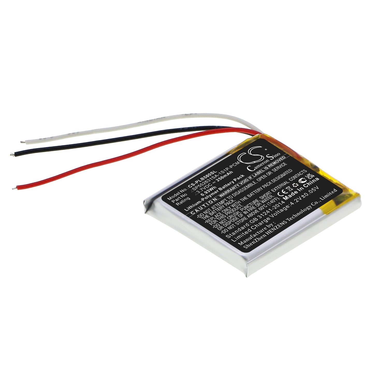 Replacement Battery for Plantronics BackBeat 500 – Wireless Headset – 250mAh / 3.7V - image 1