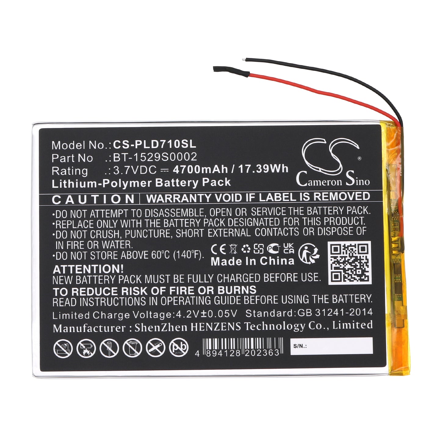 Replacement Battery for Polaroid MID1047 – Tablet – 4700mAh / 3.7V - image 3