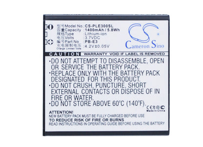 Replacement Battery for POLE  E3 – Mobile, SmartPhone – 1400mAh / 5.8Wh / 3.7V