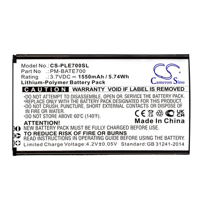 Replacement Battery for Plum E700 – Mobile, SmartPhone – 1550mAh / 3.7V