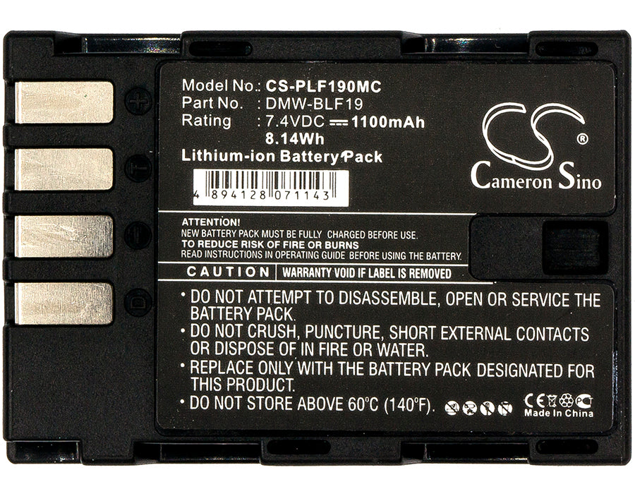 Replacement Battery for Panasonic Lumix DMC-GH3 – Camera – 1100mAh / 7.4V