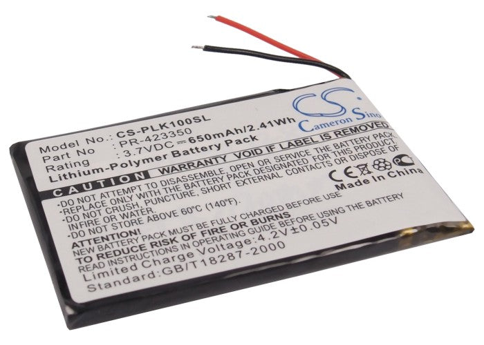 Replacement Battery for Plantronics  K100 – Wireless Headset – 650mAh / 2.41Wh / 3.7V