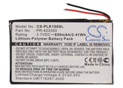 Replacement Battery for Plantronics  K100 – Wireless Headset – 650mAh / 2.41Wh / 3.7V