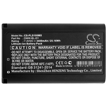 Replacement Battery for Panasonic Lumix S1 – Camera – 3400mAh / 7.4V