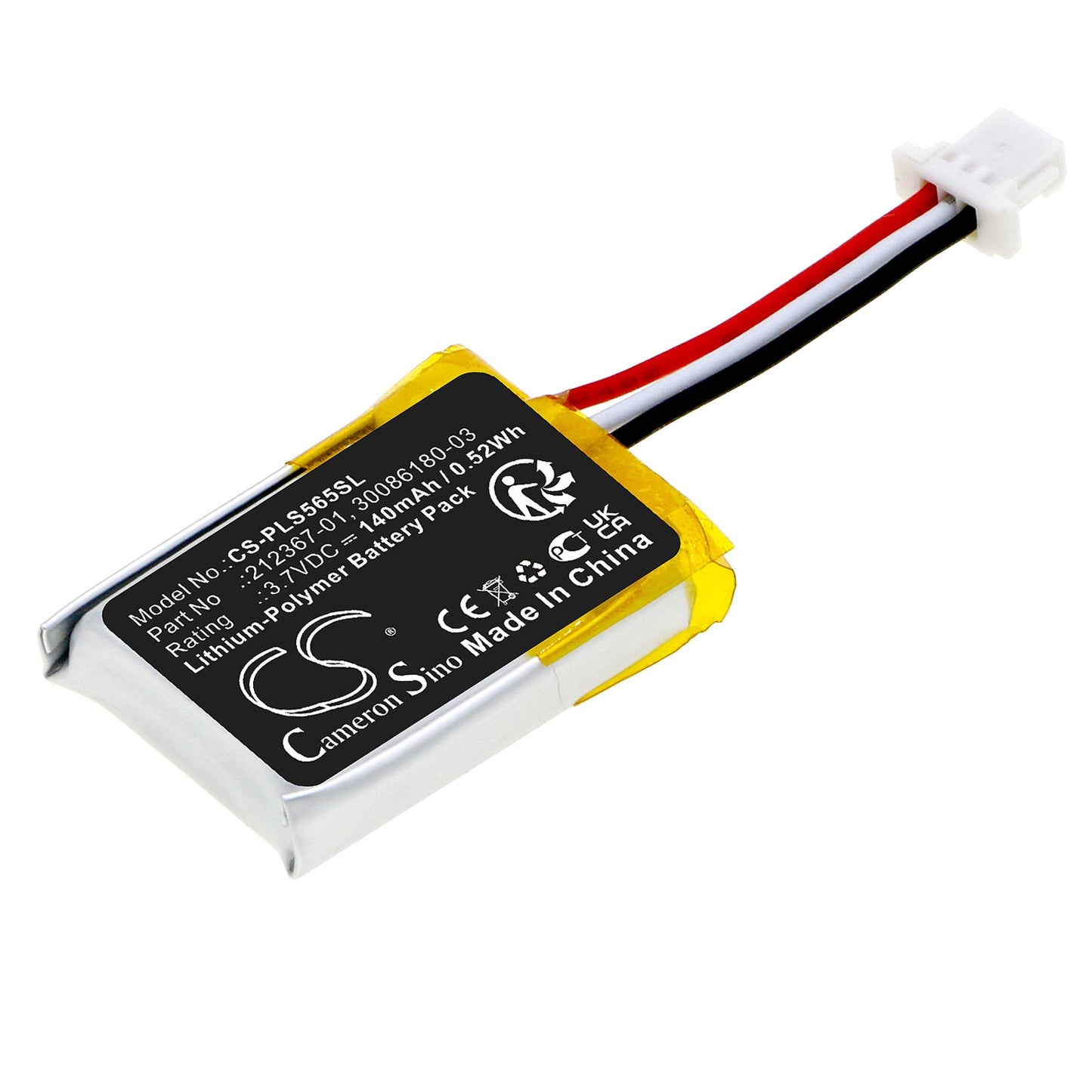 Replacement Battery for Plantronics  C565 – Wireless Headset – 140mAh / 0.52Wh / 3.7V