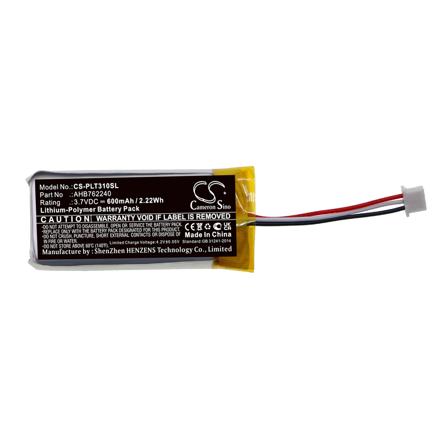 Replacement Battery for Plantronics  Backbeat Fit 3100 Wireless Cha – Wireless Headset – 600mAh / 2.22Wh / 3.7V