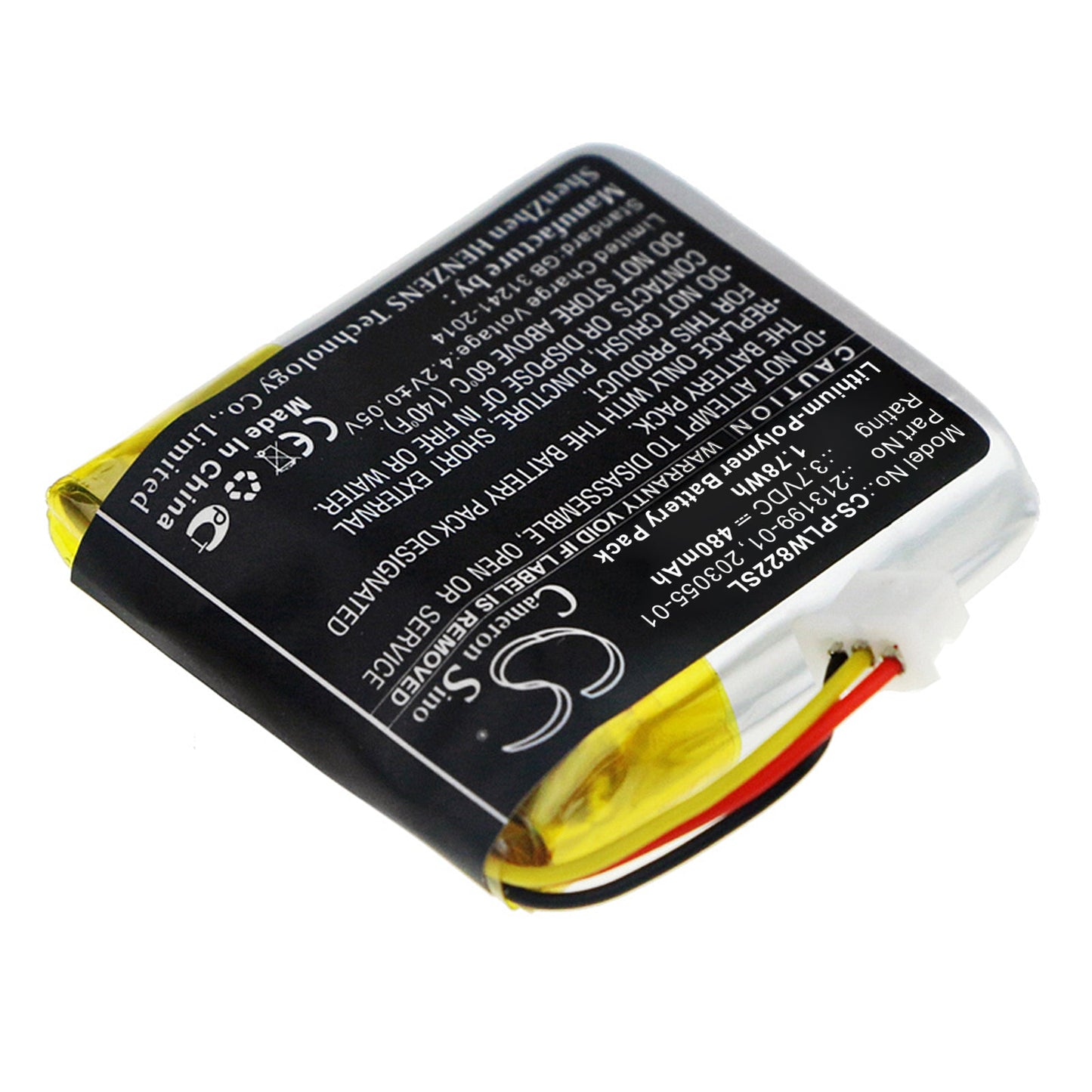 Replacement Battery for Plantronics  B8200 – Wireless Headset – 480mAh / 1.78Wh / 3.7V