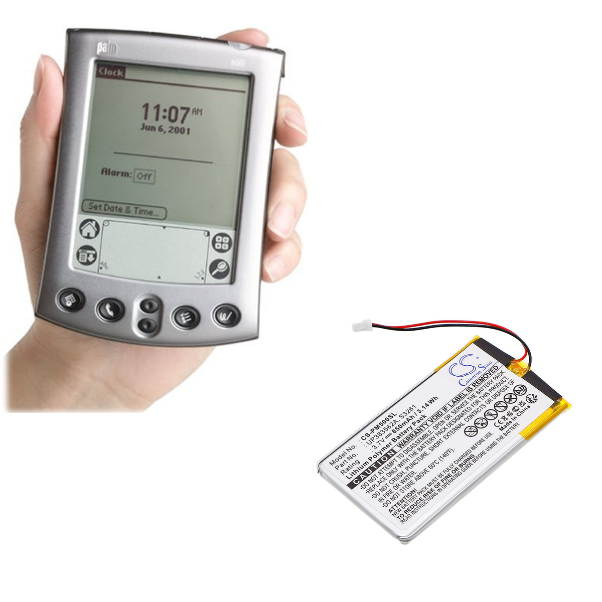 Replacement Battery for IBM | Palm WorkPad 8602-10U – PDA, Pocket PC – 850mAh / 3.7V