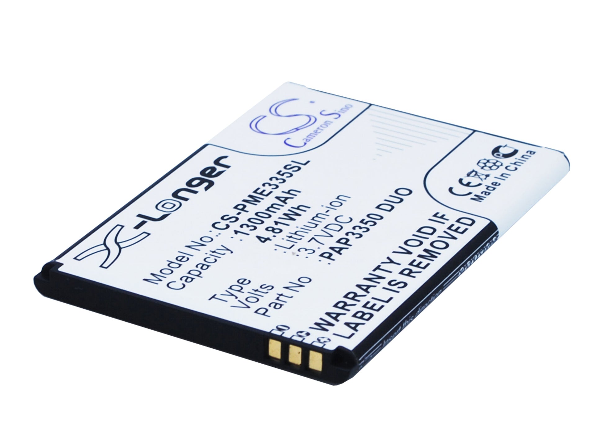 Replacement Battery for Prestigio MultiPhone 3350 Duo – Mobile, SmartPhone – 1300mAh / 3.7V - image 1