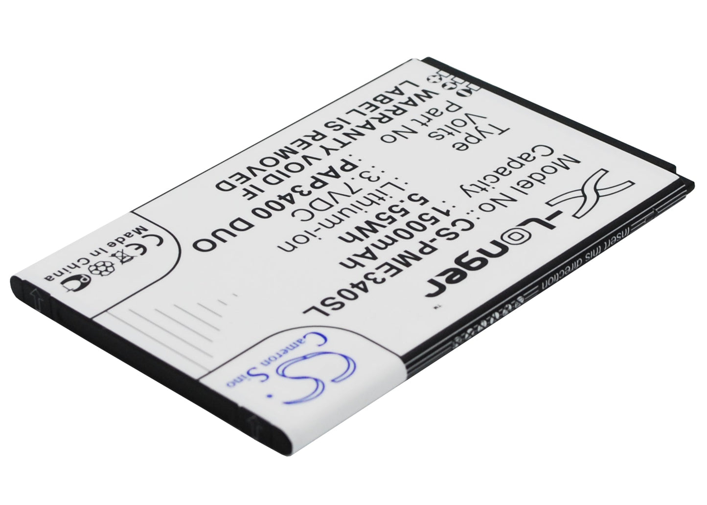 Replacement Battery for Prestigio  MultiPhone 3400 Duo – Mobile, SmartPhone – 1500mAh / 5.55Wh / 3.7V