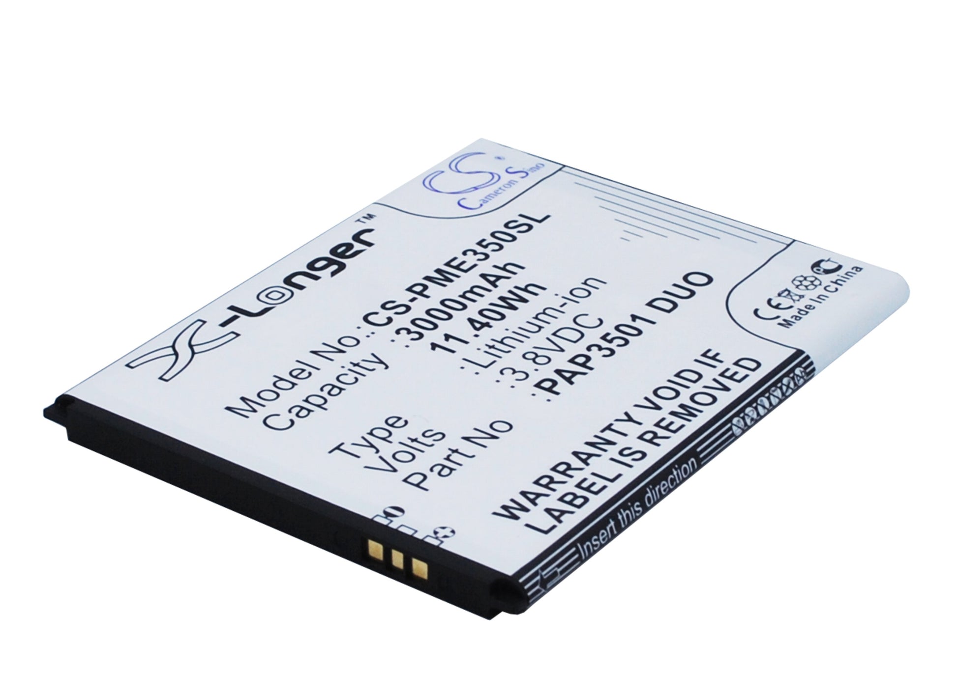 Replacement Battery for Prestigio MultiPhone 3501 DUO – Mobile, SmartPhone – 3000mAh / 3.8V - image 1
