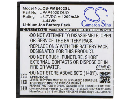 Replacement Battery for Prestigio MultiPhone 4025 Duo – Mobile, SmartPhone – 1200mAh / 3.7V - image 5