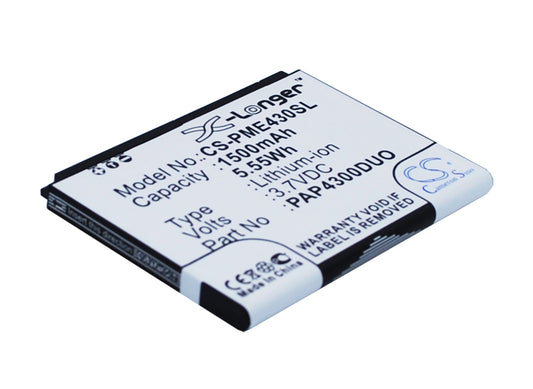 Replacement Battery for Prestigio  MultiPhone 4300 Duo – Mobile, SmartPhone – 1500mAh / 5.55Wh / 3.7V