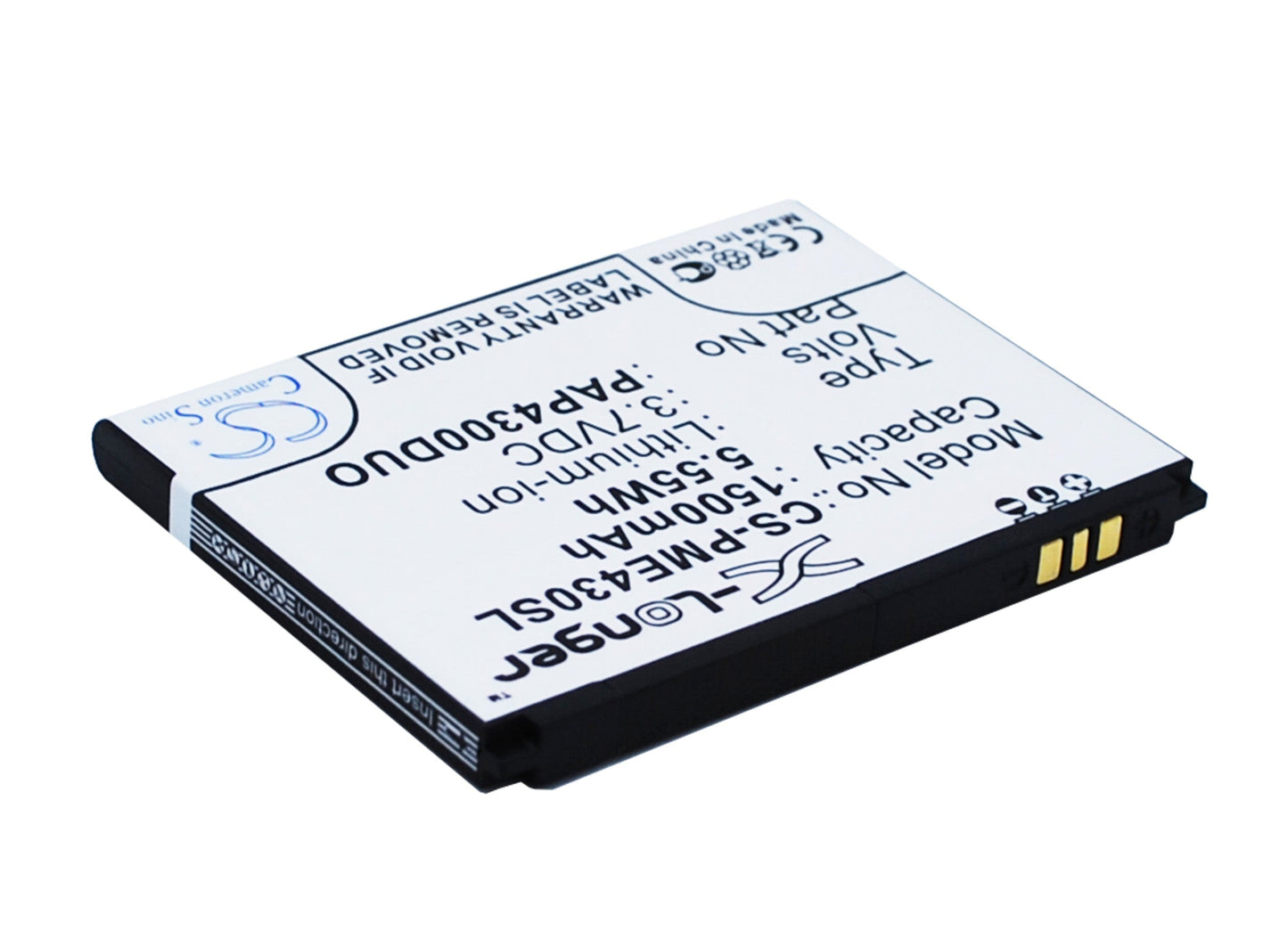 Replacement Battery for Prestigio  MultiPhone 4300 Duo – Mobile, SmartPhone – 1500mAh / 5.55Wh / 3.7V