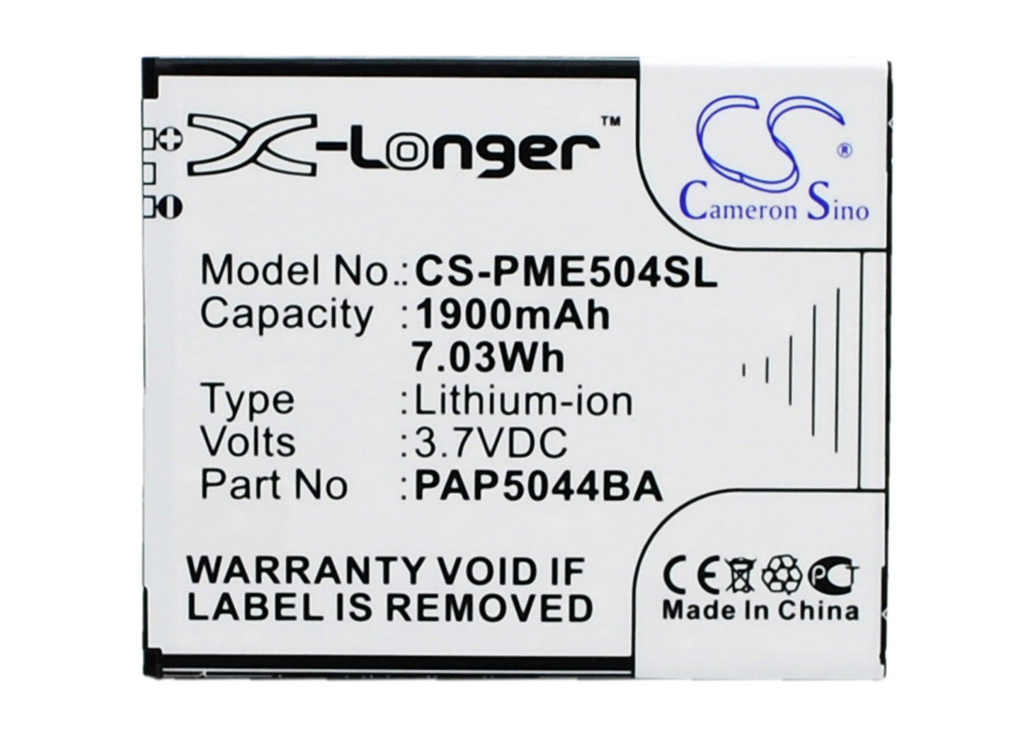 Replacement Battery for Prestigio MultiPhone 5044 Duo – Mobile, SmartPhone – 1900mAh / 3.7V - image 1
