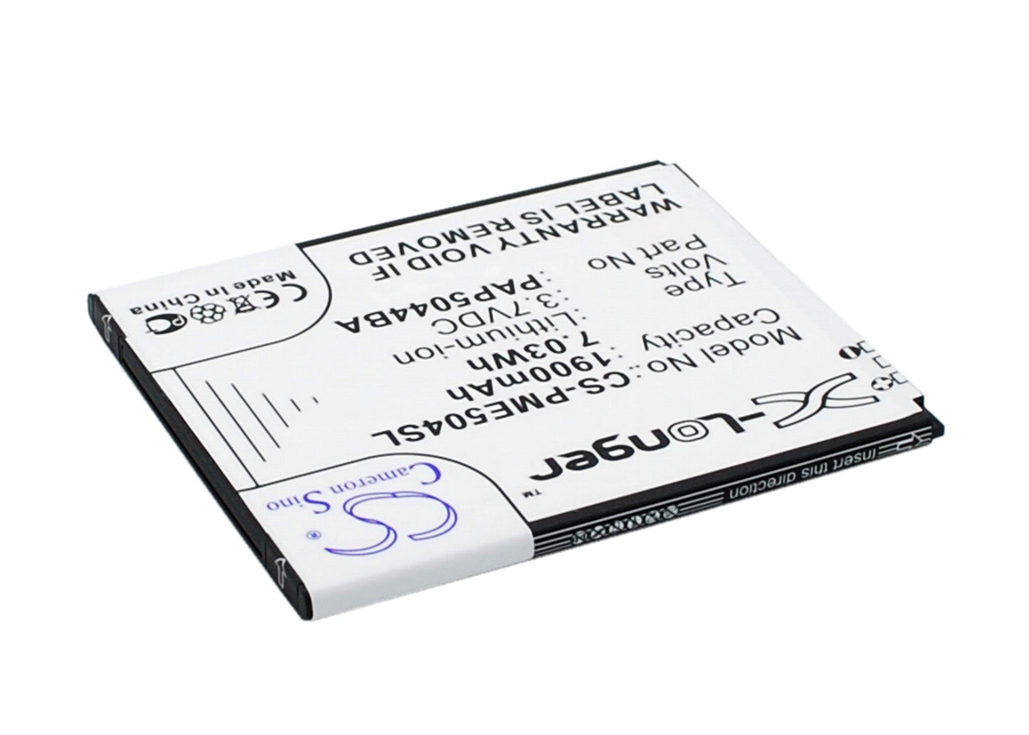 Replacement Battery for Prestigio  MultiPhone 5044 Duo – Mobile, SmartPhone – 1900mAh / 7.03Wh / 3.7V