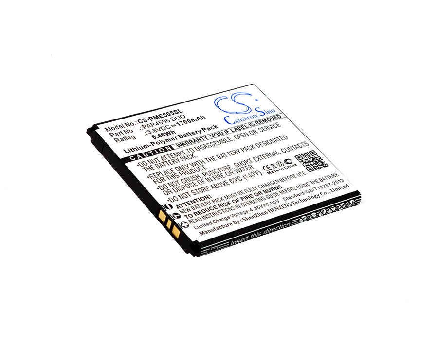 Replacement Battery for Prestigio MultiPhone 4505 Duo – Mobile, SmartPhone – 1700mAh / 3.8V - image 1