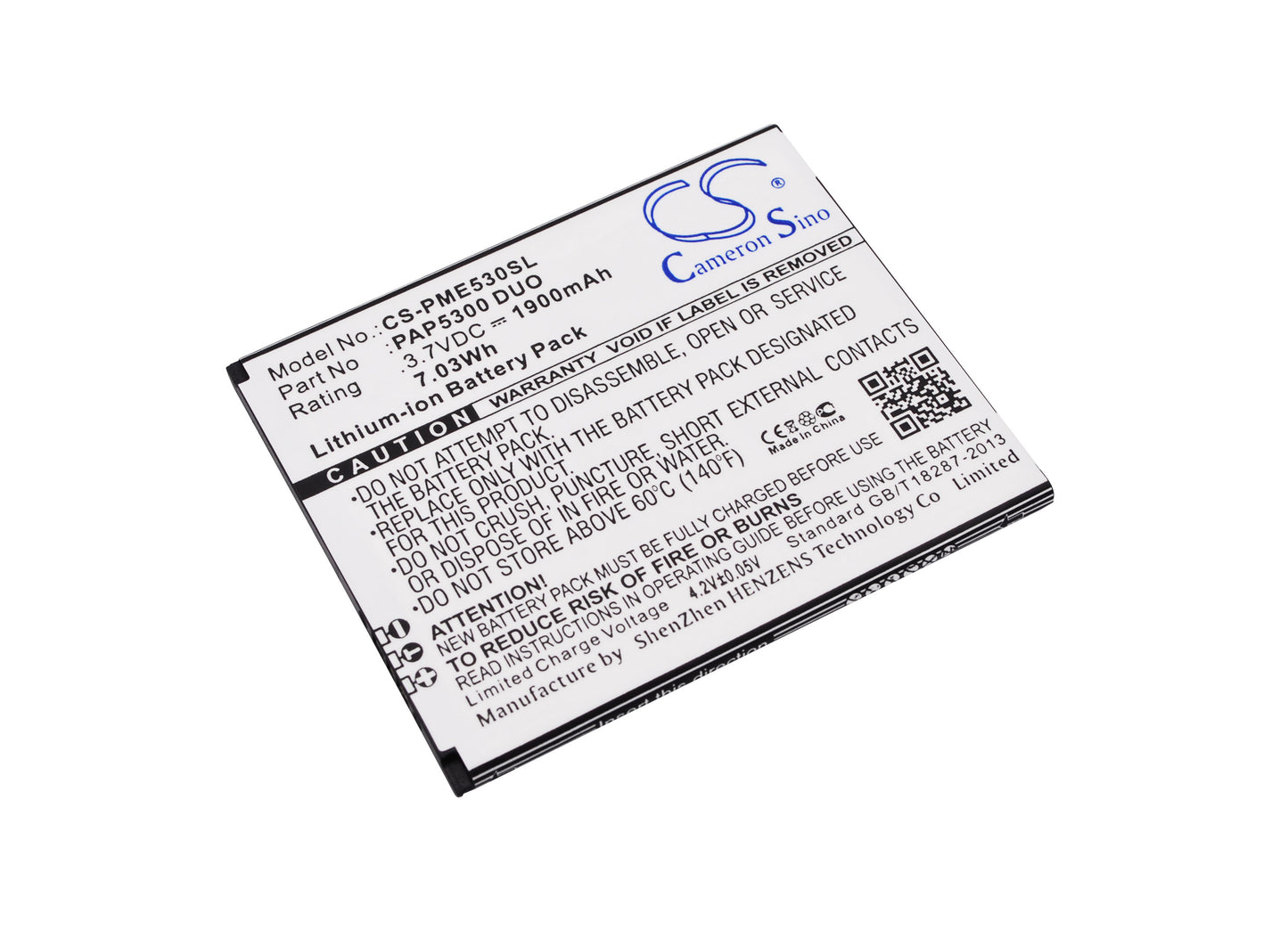 Replacement Battery for Prestigio MultiPhone 5300 Duo – Mobile, SmartPhone – 1900mAh / 3.7V - image 1