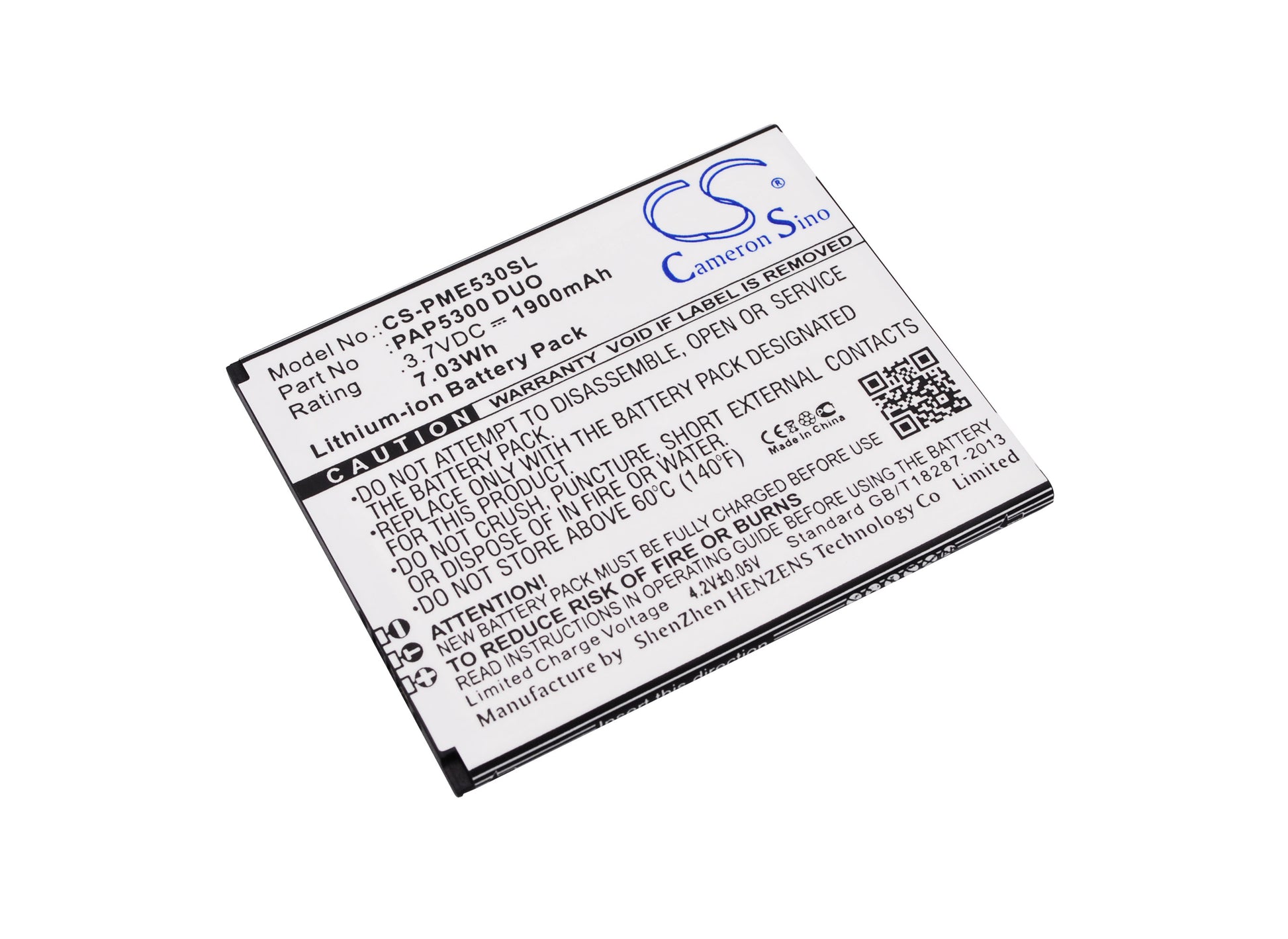 Replacement Battery for Prestigio MultiPhone 5300 Duo – Mobile, SmartPhone – 1900mAh / 3.7V - image 1