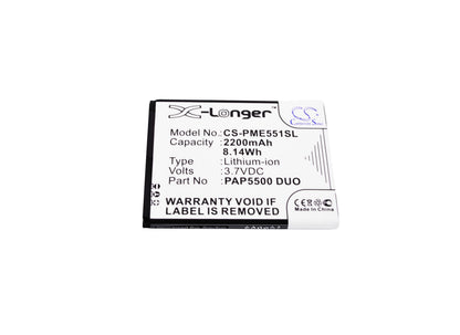 Replacement Battery for Prestigio  MultiPhone 5500 Duo – Mobile, SmartPhone – 2200mAh / 8.14Wh / 3.7V