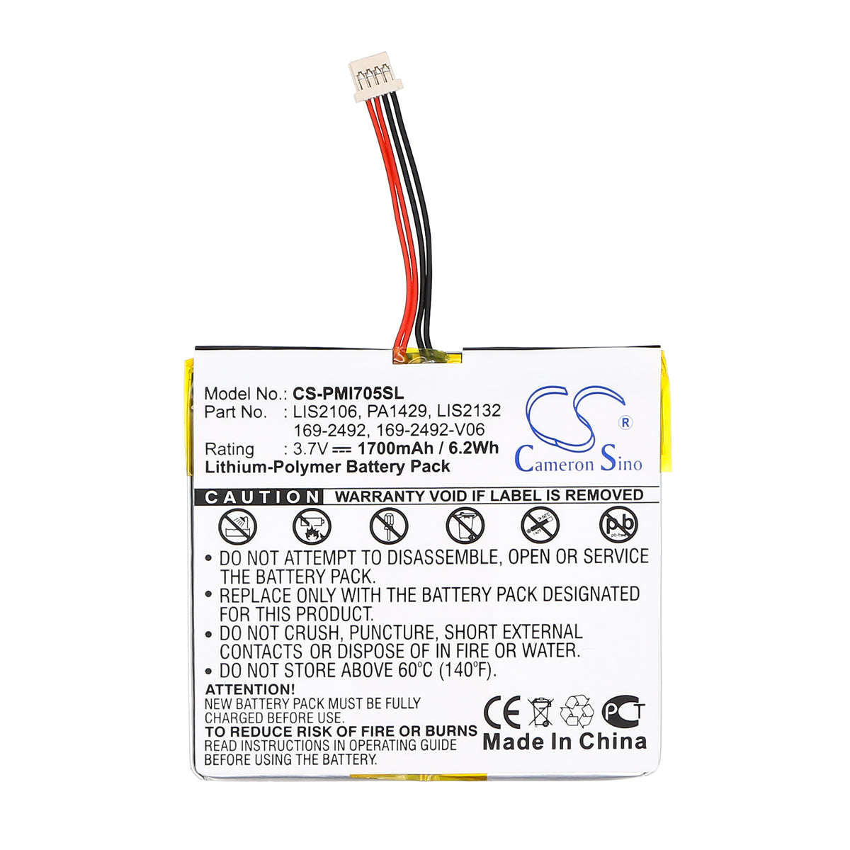 Replacement Battery for Palm i705 – PDA, Pocket PC – 1700mAh / 3.7V