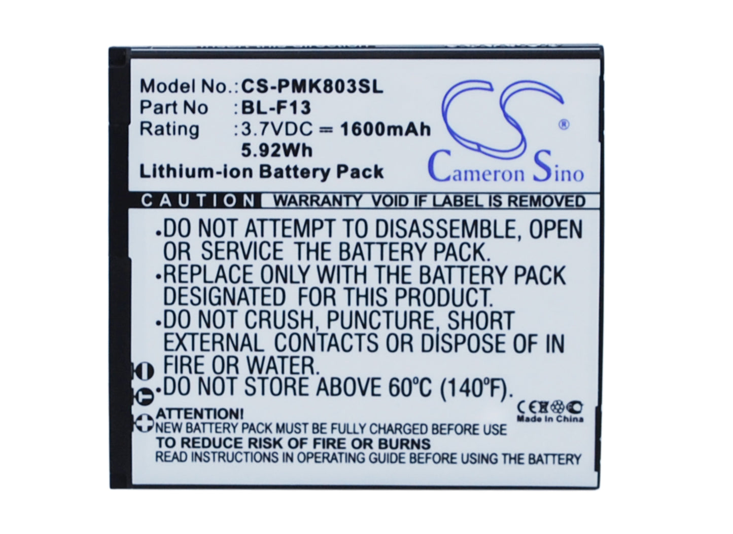 Replacement Battery for PHICOMM i803 – Mobile, SmartPhone – 1600mAh / 3.7V - image 1