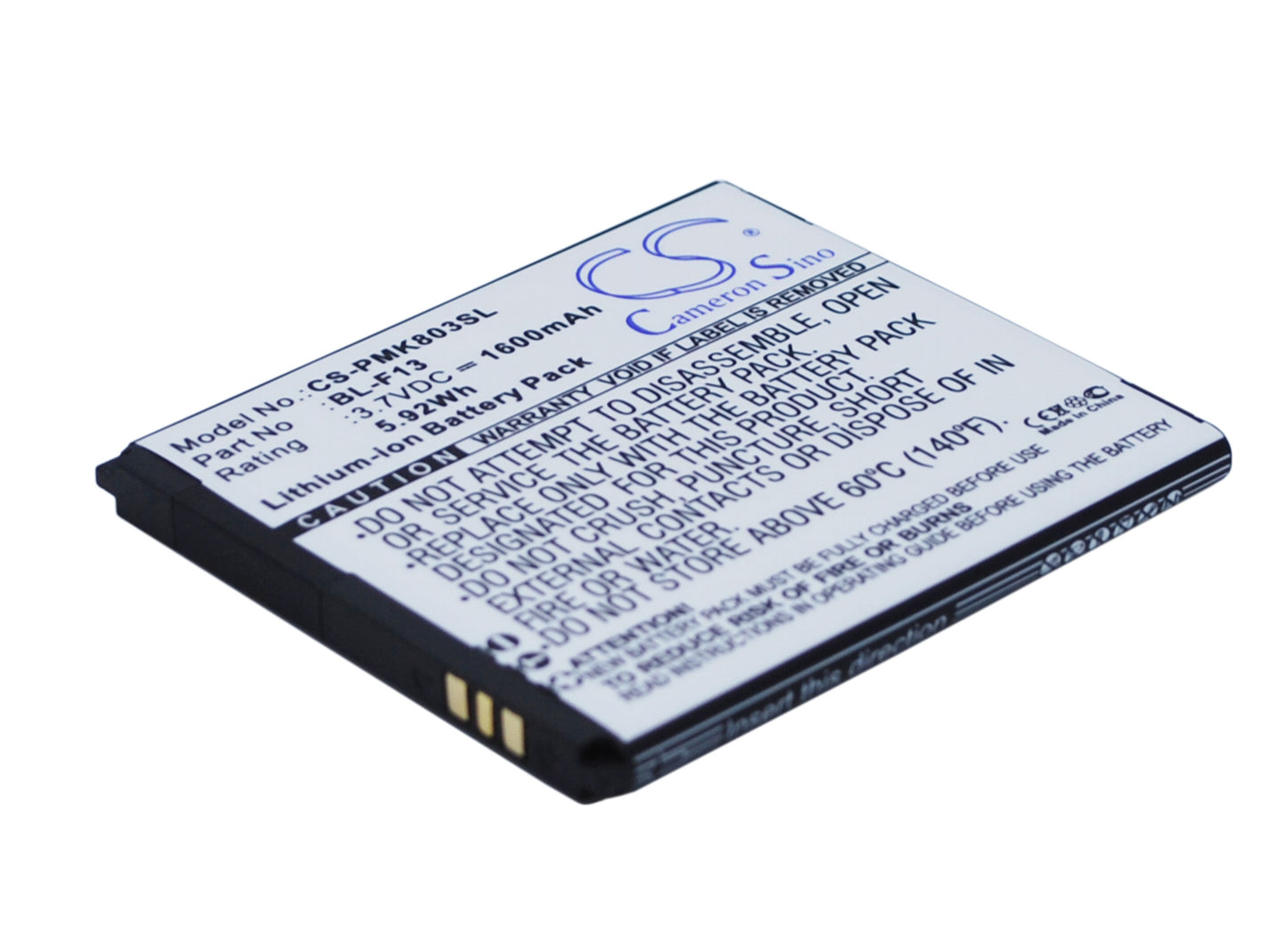 Replacement Battery for PHICOMM i803 – Mobile, SmartPhone – 1600mAh / 3.7V - image 2