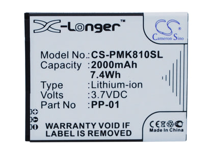 Replacement Battery for PHICOMM i810t – Mobile, SmartPhone – 2000mAh / 3.7V - image 1