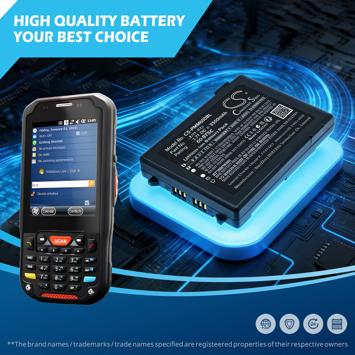 Replacement Battery for Point Mobile PM60 – Barcode Scanner – 3500mAh / 3.7V