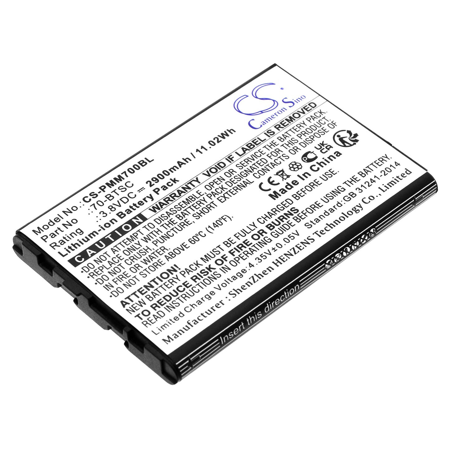 Replacement Battery for Point Mobile  PM70 – Barcode Scanner – 2900mAh / 11.02Wh / 3.8V