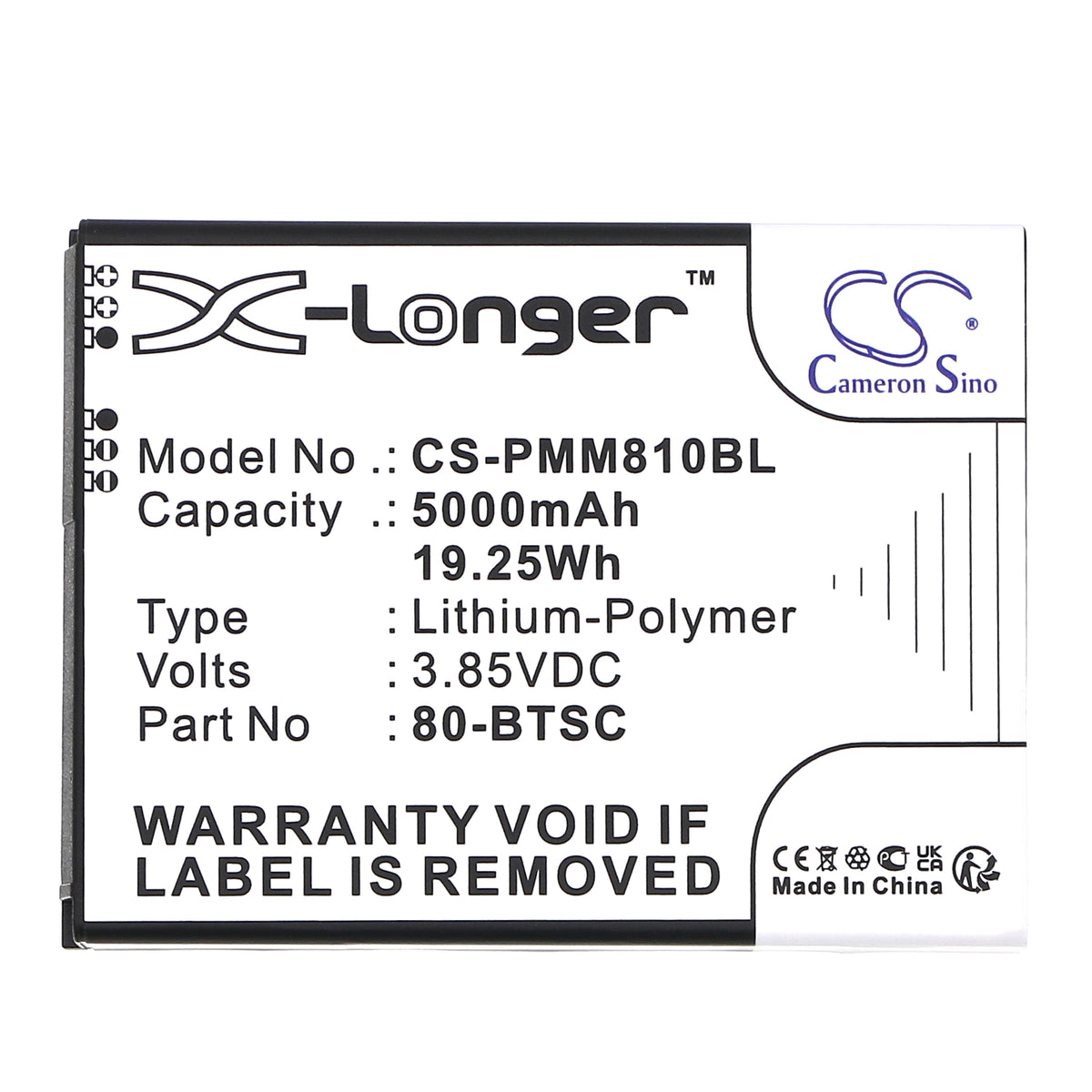Replacement Battery for Point Mobile PM80 – Barcode Scanner – 5000mAh / 3.85V