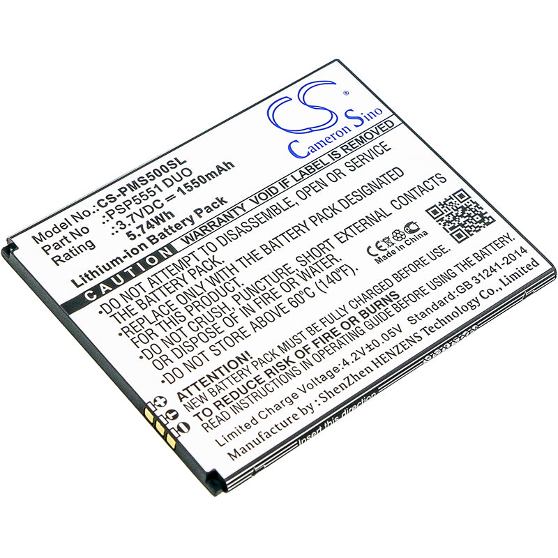 Replacement Battery for Prestigio Grace S5 – Mobile, SmartPhone – 1550mAh / 3.7V - image 1