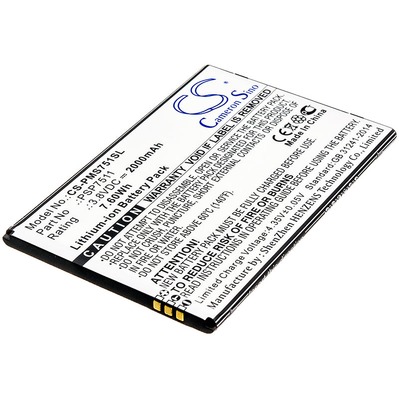 Replacement Battery for Prestigio PSP7511DUO – Mobile, SmartPhone – 2000mAh / 3.8V - image 1