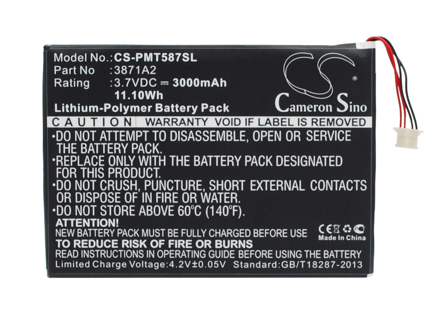 Replacement Battery for Prestigio Multipad 7.0 Ultra Duo – Tablet – 3000mAh / 3.7V - image 1