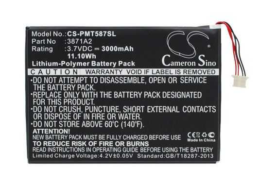Replacement Battery for Prestigio Multipad 7.0 Ultra Duo – Tablet – 3000mAh / 3.7V - image 1