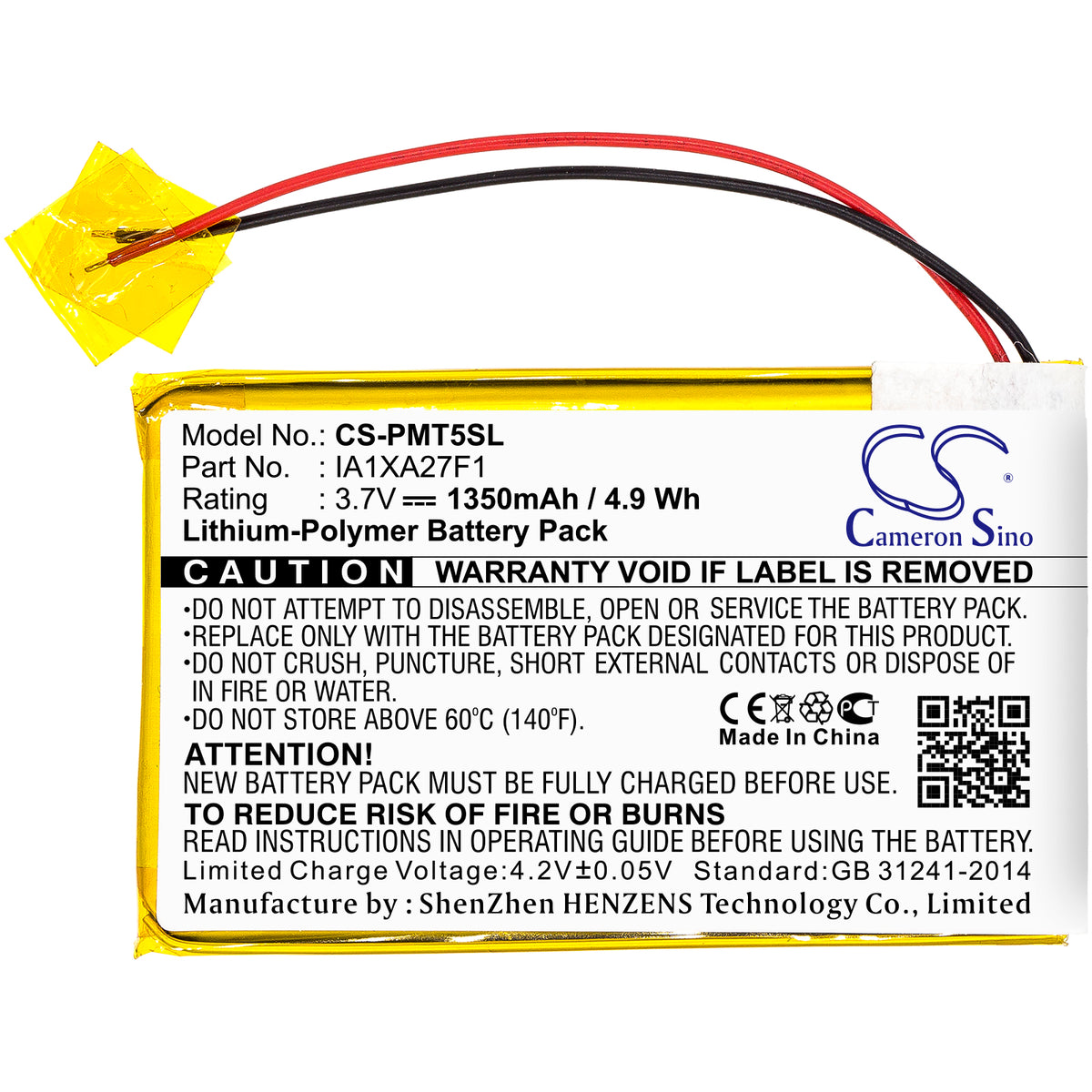 Replacement Battery for Palm Tungsten T5 – PDA, Pocket PC – 1350mAh / 3.7V