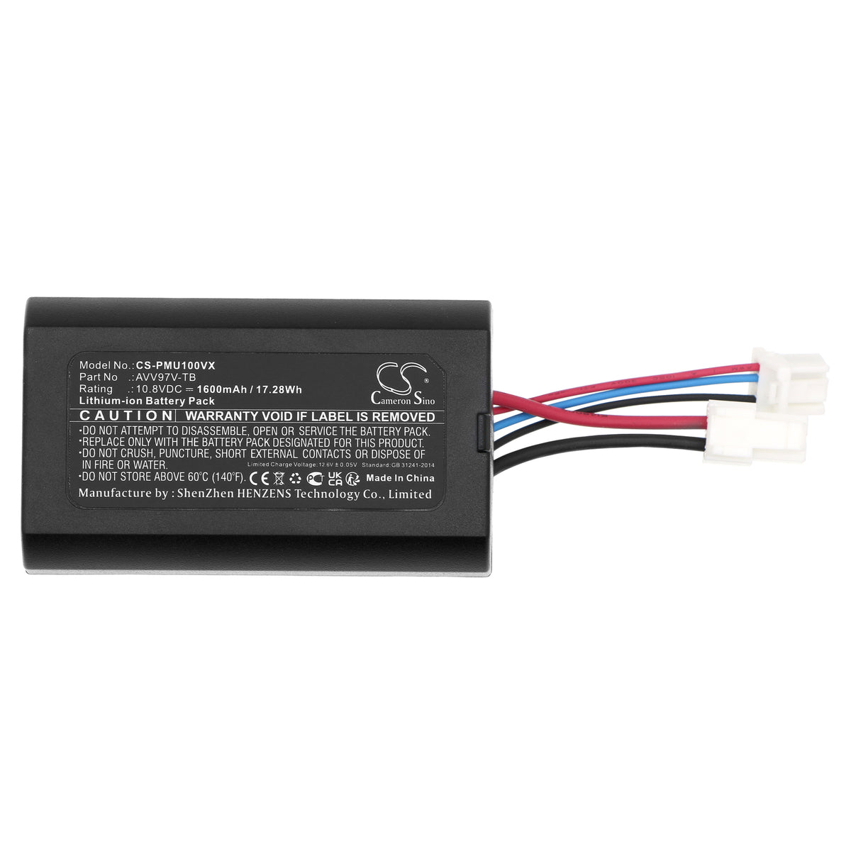 Replacement Battery for Panasonic MC-SBU1F-R – Vacuum – 1600mAh / 10.8V