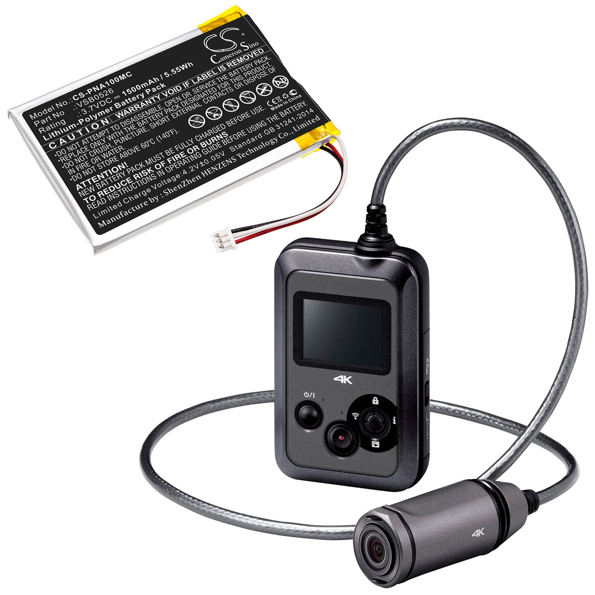 Replacement Battery for Panasonic HX-A100 – Camera – 1500mAh / 3.7V
