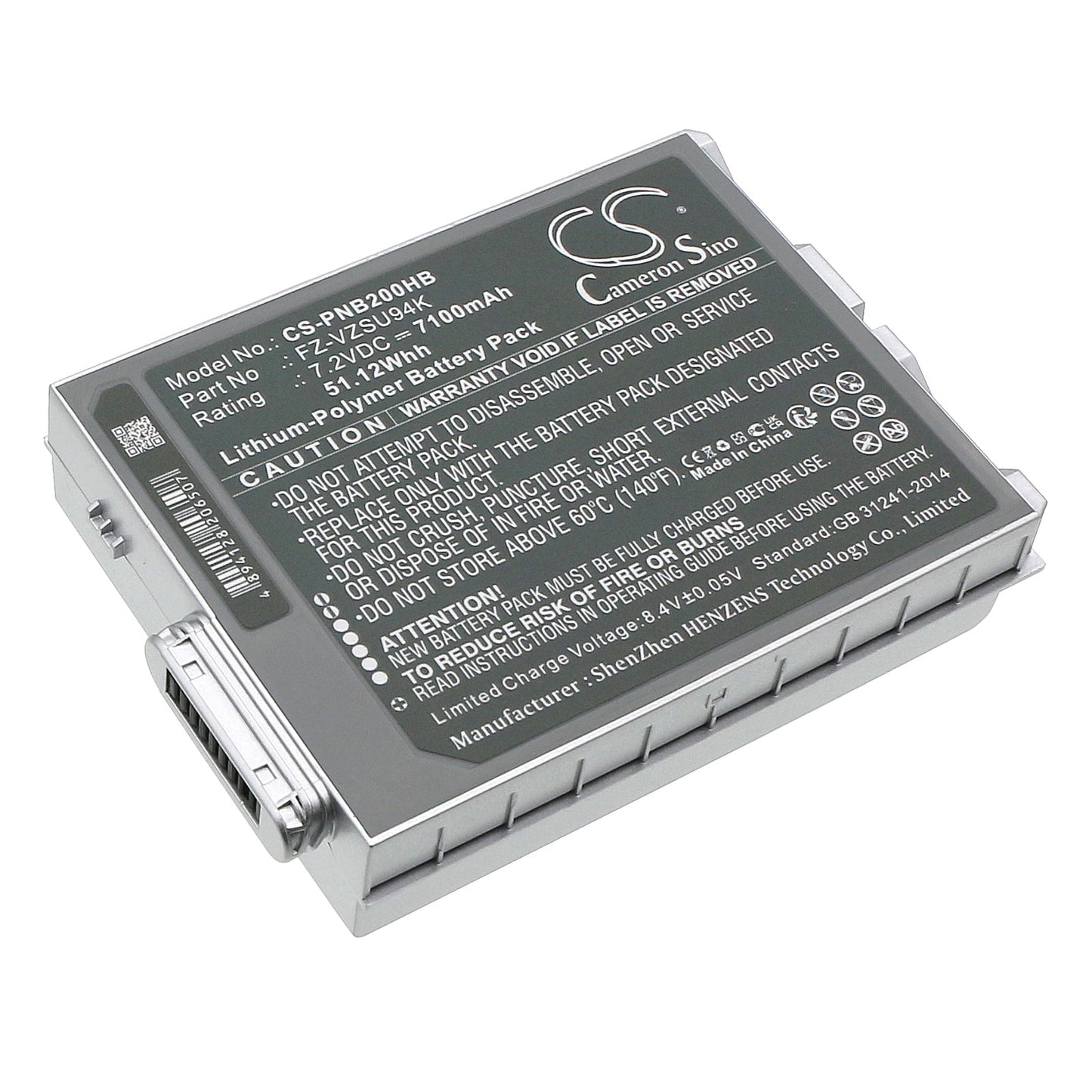 Replacement Battery for Panasonic  FZ-B2 – Notebook, Laptop – 5600mAh / 51.12Wh / 7.2V