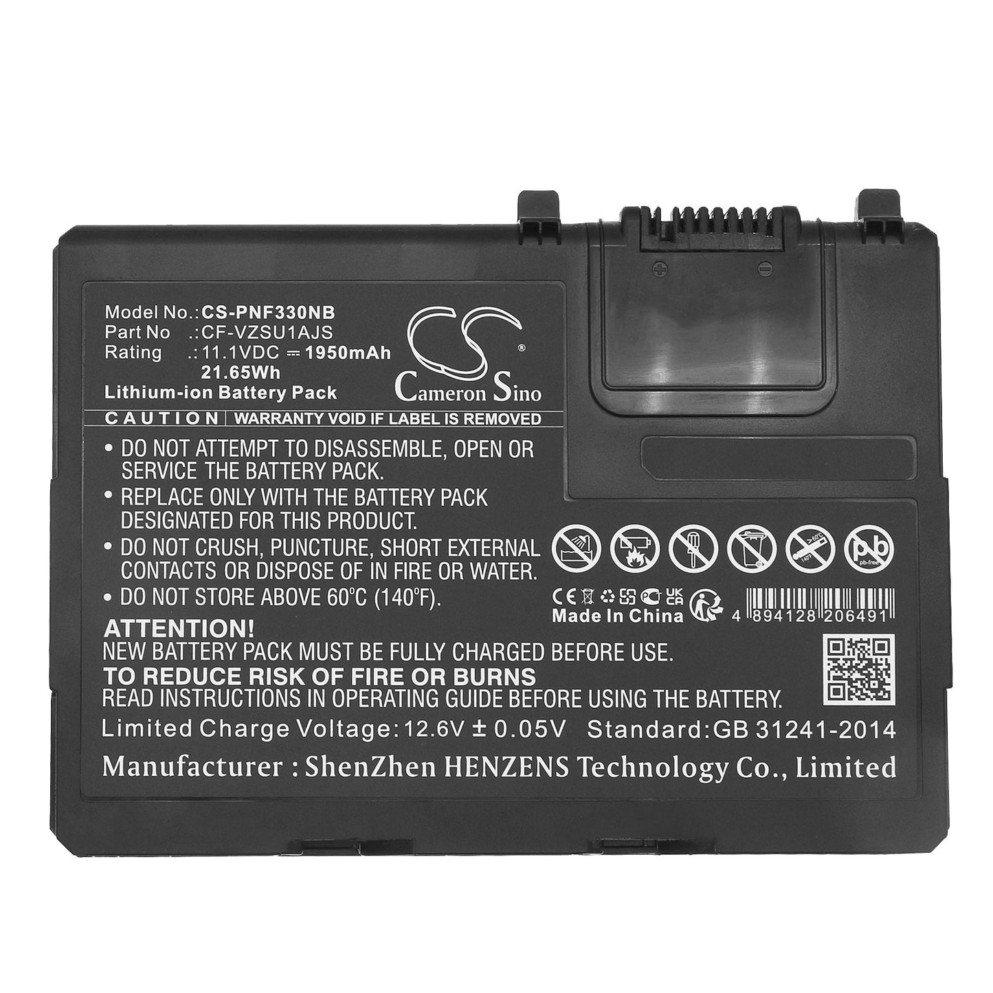 Replacement Battery for Panasonic  Toughbook CF-33 – Notebook, Laptop – 1950mAh / 21.65Wh / 11.1V